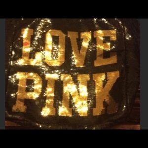 Victoria’s Secret all sequin gold on black tote
